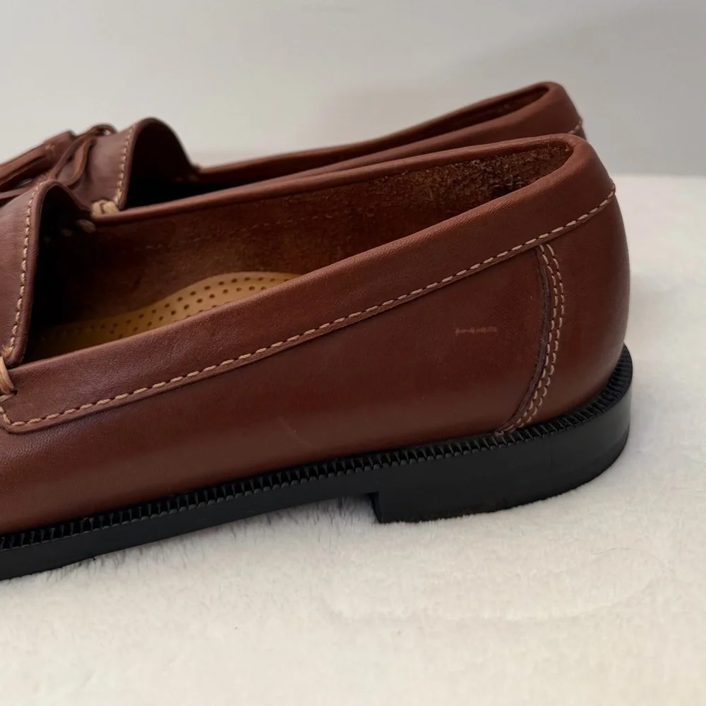 Cole Haan Size 10 Brown Leather Kiltie Tassel Loafers - Classic Preppy Loafer
